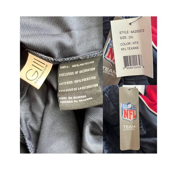 Houston Texans NFL Team Apparel Jacket XXL Navy/Red 100% Polyester NWT - Picture 3 of 10